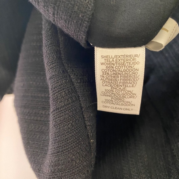 Loft Black Cotton Linen Blend Sleeveless Lace Bodice Flared Skirt Dress Size 4 - Picture 9 of 9